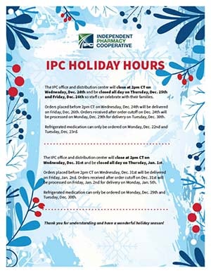 Holiday Hours 2025 - Package Insert 1