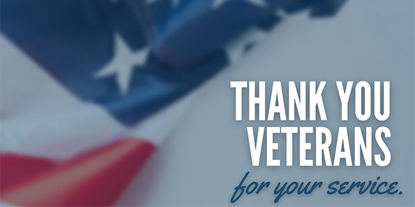 Red White and Blue American Flag Thank You Veterans Day